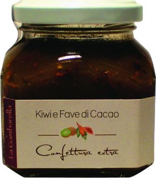 Confettura extra di kiwi e fave di cacao
