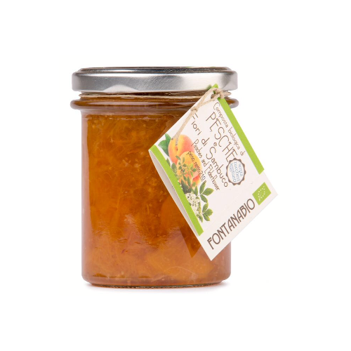 Composta di pesche e fiori di sambuco BIO 210g - Fontana Bio